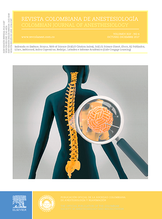 Go to journal home page - Revista Colombiana de Anestesiología